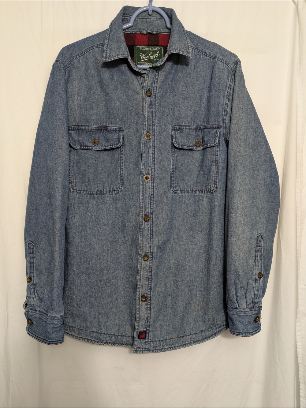 Woolrich Men's Light Blue Denim Shirt Jacket